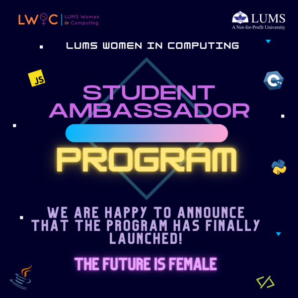 LWiC Student Ambassador applications opened in December 2020, giving a chance to school-going girls from across Pakistan to become a part of a revolutionary and energetic team of young computer scientists. As student ambassadors, they will lead the mission to encourage girls to join the diverse field of Computer Science on their school campus through events, informative sessions, and much more.